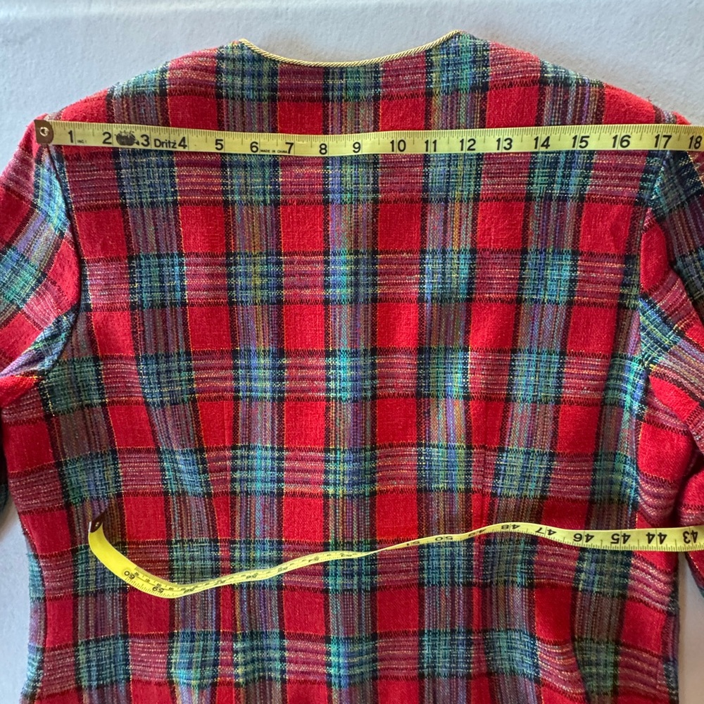 NWT Maggy London Silk Tartan Plaid Lined Jacket (14) - Picture 13 of 15